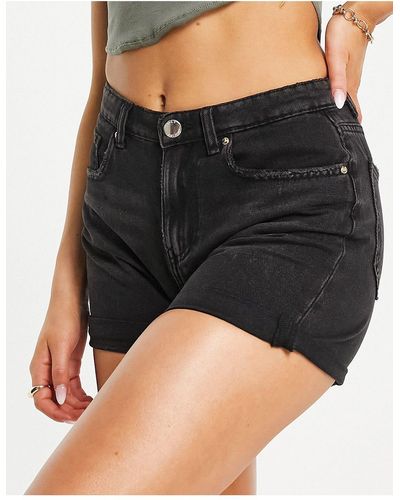 ONLY Phine - mom shorts di jeans neri - Nero