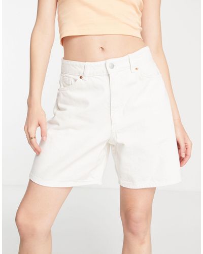 Monki Denim Shorts - White