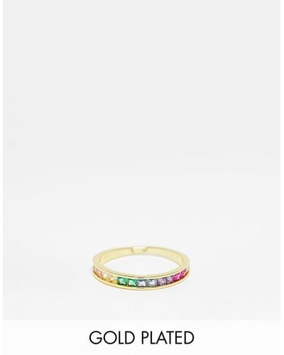 Pieces Exclusive 18k Plated Rainbow Stacking Ring - White