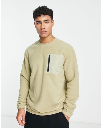 Only & Sons – sweatshirt aus fleece - Natur