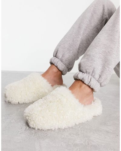 & Other Stories Faux Shearling Slippers - Gray