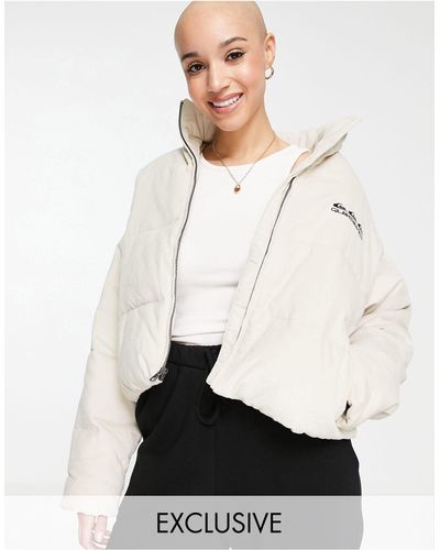 Quiksilver Cord Cropped Puffer Jacket - White