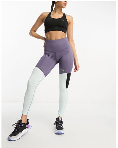 The North Face – lauf-leggings mit hoher taille und konturnähten - Weiß