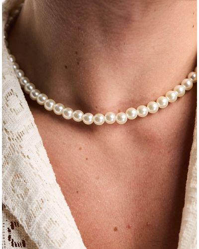 Jack & Jones Collar con perlas sintéticas - Marrón
