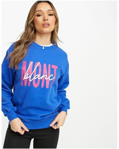 Threadbare – ski – bedrucktes sweatshirt - Blau