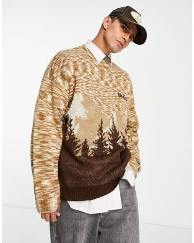 Kickers Landscape Intarsia Knitted Jumper - Natural