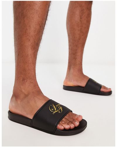 Loyalty & Faith Loyalty And Faith - Zwembadslippers Met Logo - Wit