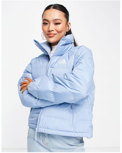 Blue adidas cheap puffer jacket
