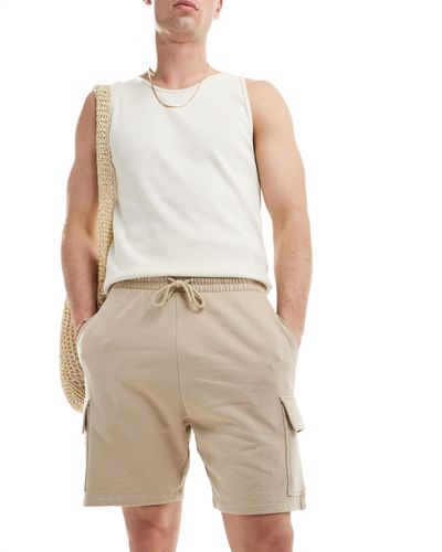 ASOS Short slim à poches cargo - beige - Blanc