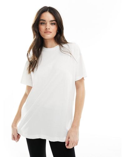 New Look T-shirt oversize bianca a tinta unita - Bianco