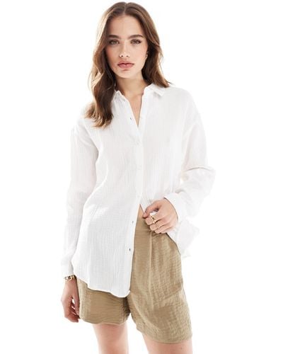 Jdy Long Sleeve Loose Shirt - White