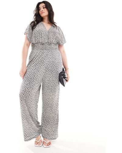 ONLY Daisy Print Jumpsuit - Gray