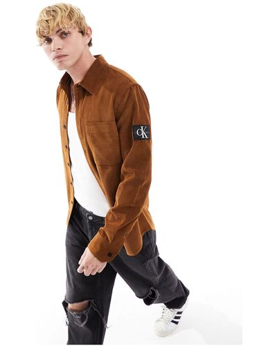Calvin Klein Regular Fit Corduroy Shirt - Brown