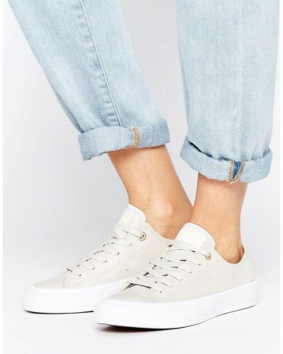 Converse Chuck Ii Sneakers In Cream Leather - Multicolour