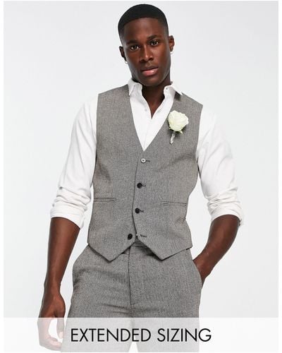 ASOS Wedding Skinny Wool Mix Suit Vest - Gray