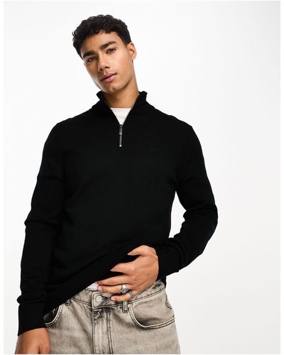 Calvin Klein Jersey negro con cremallera corta