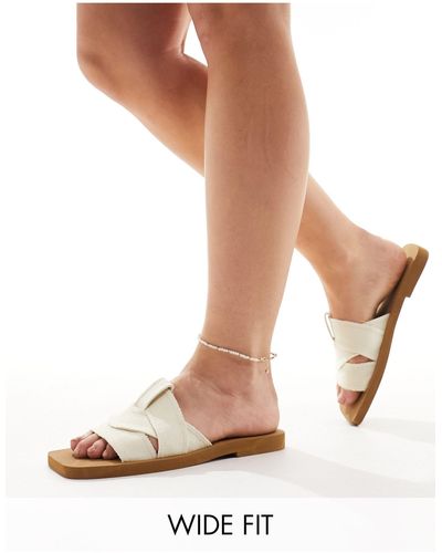 Public Desire Lyra Crossover Flat Sandals - White