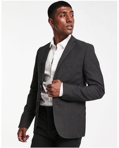 Bolongaro Trevor Plain Super Skinny Suit Jacket - Gray