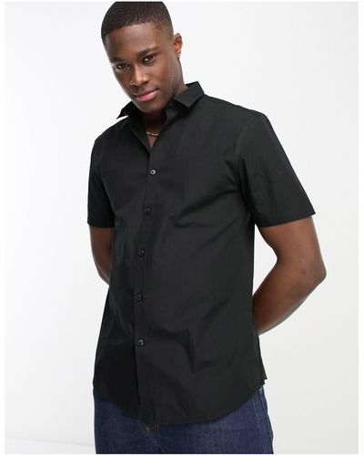 New Look – schwarzes, kurzärmliges popeline-hemd