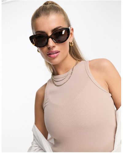 Versace Womens Cat Eye Sunglasses - Natural