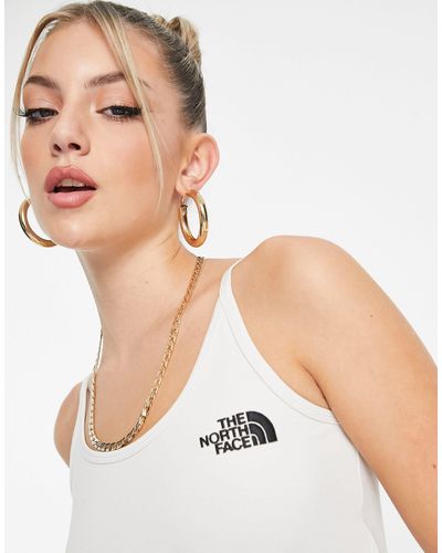 The North Face Cropped Tank Top Met Smalle Bandjes - Naturel