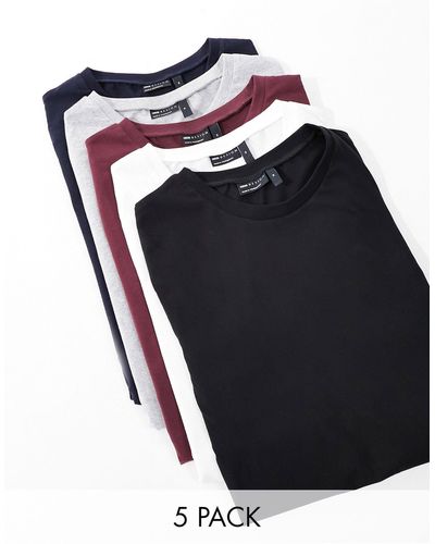 ASOS Confezione da 5 t-shirt girocollo - Nero