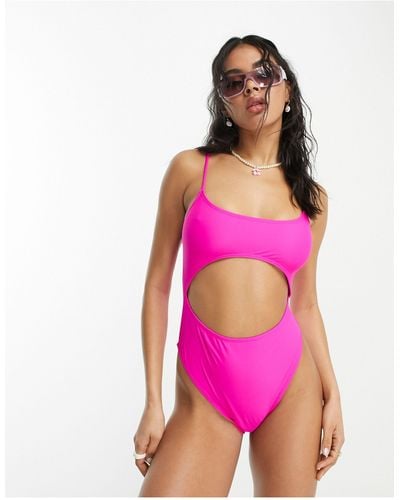 Public Desire X Paris Artiste Cut Out Swimsuit - Pink