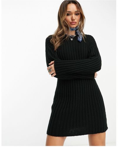ASOS Knitted Mini Jumper Dress - Black