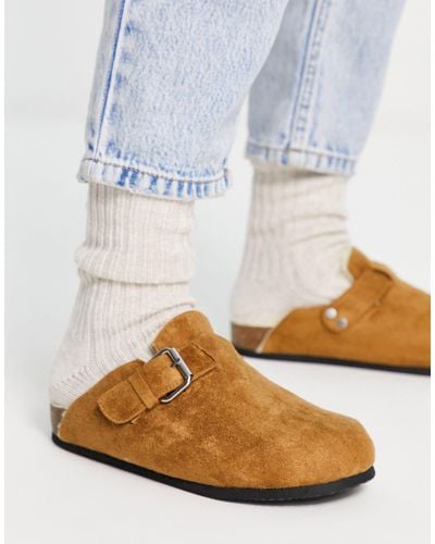 Monki Faux Fur Clogs - Natural