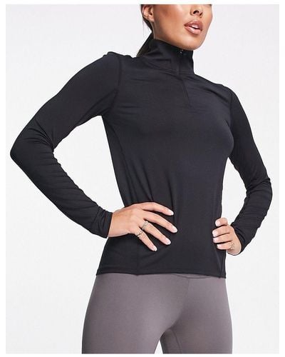 ASOS 4505 Icon Long Sleeve Top With 1/4 Zip - Black
