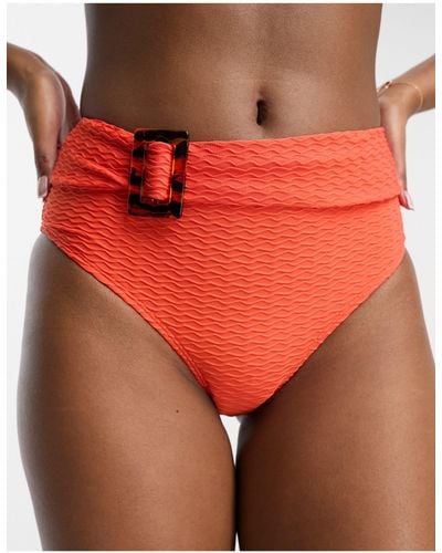 DORINA – sarawak – strukturierte bikinihose mit hohem bund - Orange
