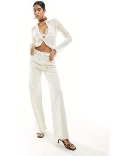 & Other Stories High Waist Straight Leg Jeans - White
