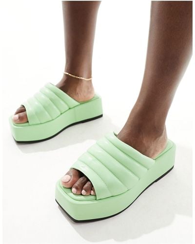 Simply Be Simply Be Extra Wide Fit Flatform Sandals - Green