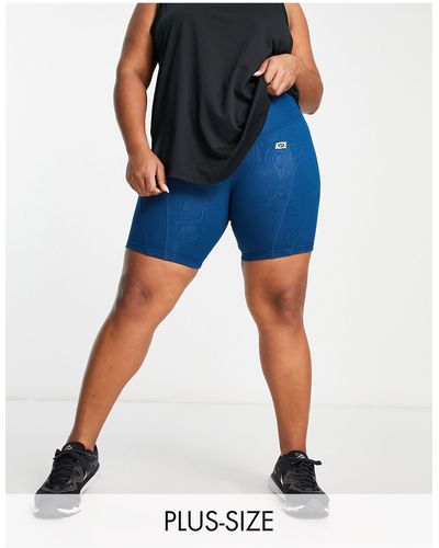 Nike Plus - icon clash one - short legging en tissu dri-fit - sarcelle - Bleu