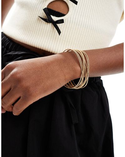 ASOS Cuff Bracelet With Multi Fine With Design - Black