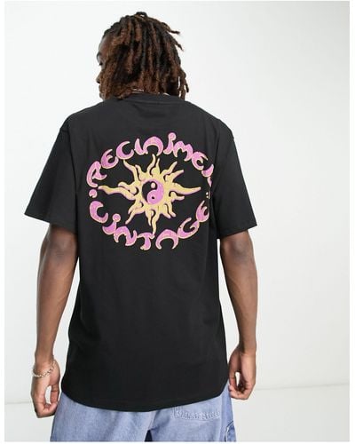 Reclaimed (vintage) T-shirt Met Grafische Cirkelvormige Zonprint - Zwart