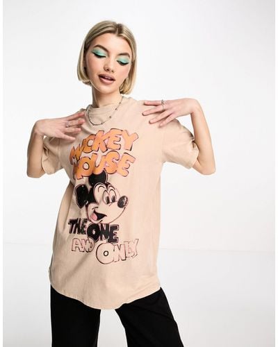 Cotton On Mickey Mouse - Oversized T-shirt - Naturel
