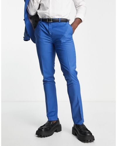 Twisted Tailor Ellroy Skinny Fit Suit Pants - Blue
