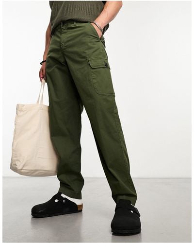 PS by Paul Smith Tapered Twill Cargo Trousers - Green