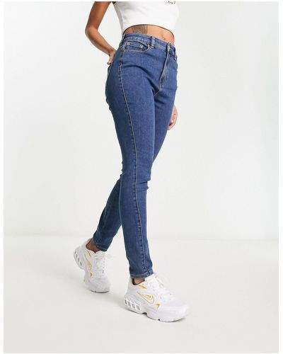 JJXX Vienna - jean skinny à taille haute - moyen - Bleu