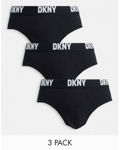 DKNY Kelso 3 Pack Logo Waistband Briefs - Black