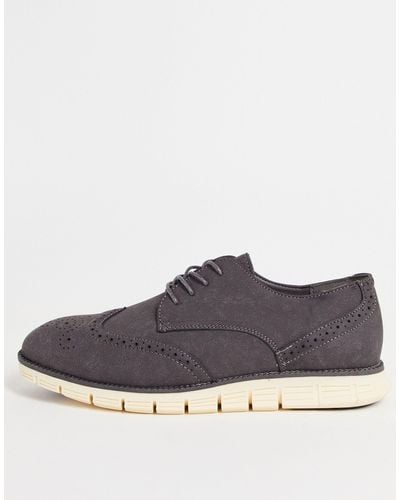 French Connection Tread Sole Brogue Lace Up Shoes - Brown