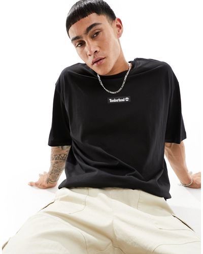 Timberland Oversized T-shirt With Central Logo - Black