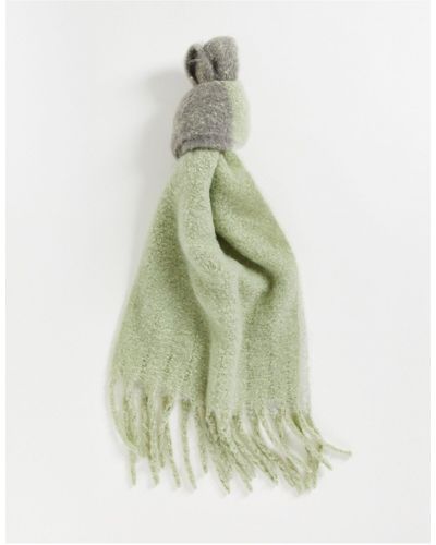 ASOS Scarf With Check Detail - Green