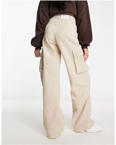 WÅVEN Jean cargo ample avec poches fantaisie - beige - Neutre