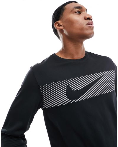 Nike – miler dri-fit flash – langarmshirt - Schwarz
