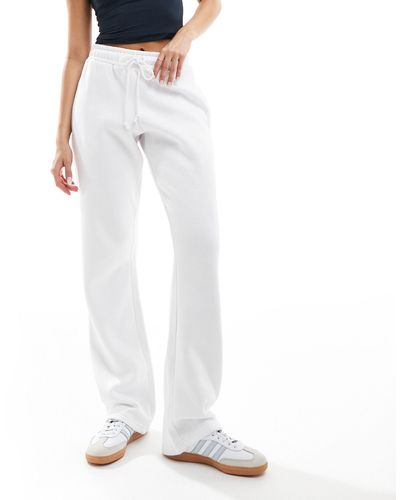 Missy Empire Exclusive Drawstring Detail Wide Leg jogger - White