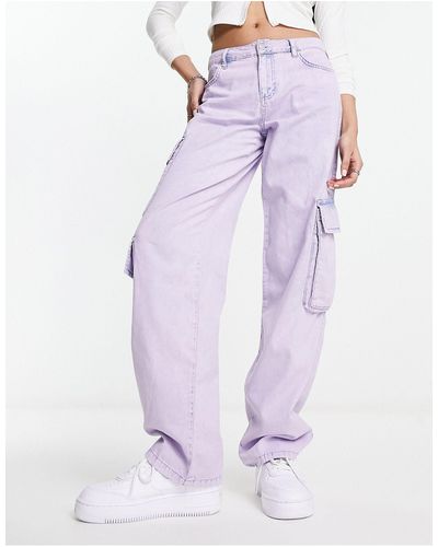 AsYou Jeans cargo color lilla slavato - Viola