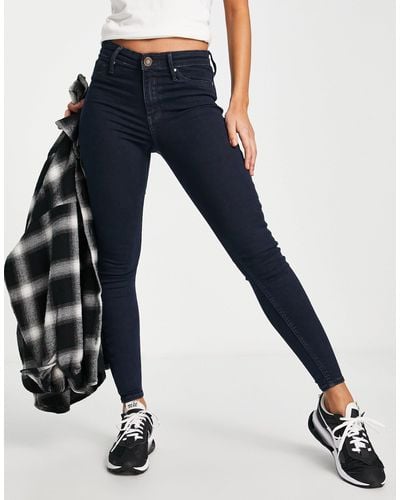River Island Molly - Sculpting Skinny Jeans Met Halfhoge Taille - Blauw