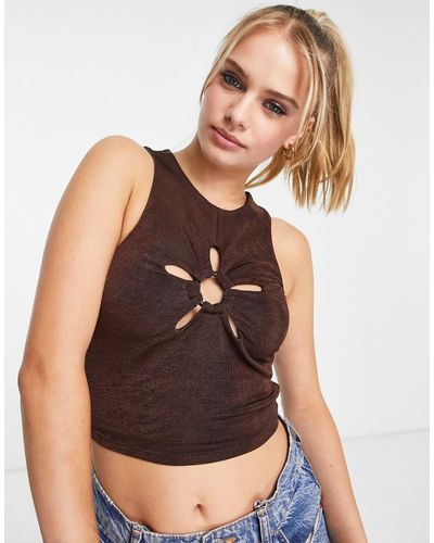 Bailey Rose Cropped Singlet - Brown